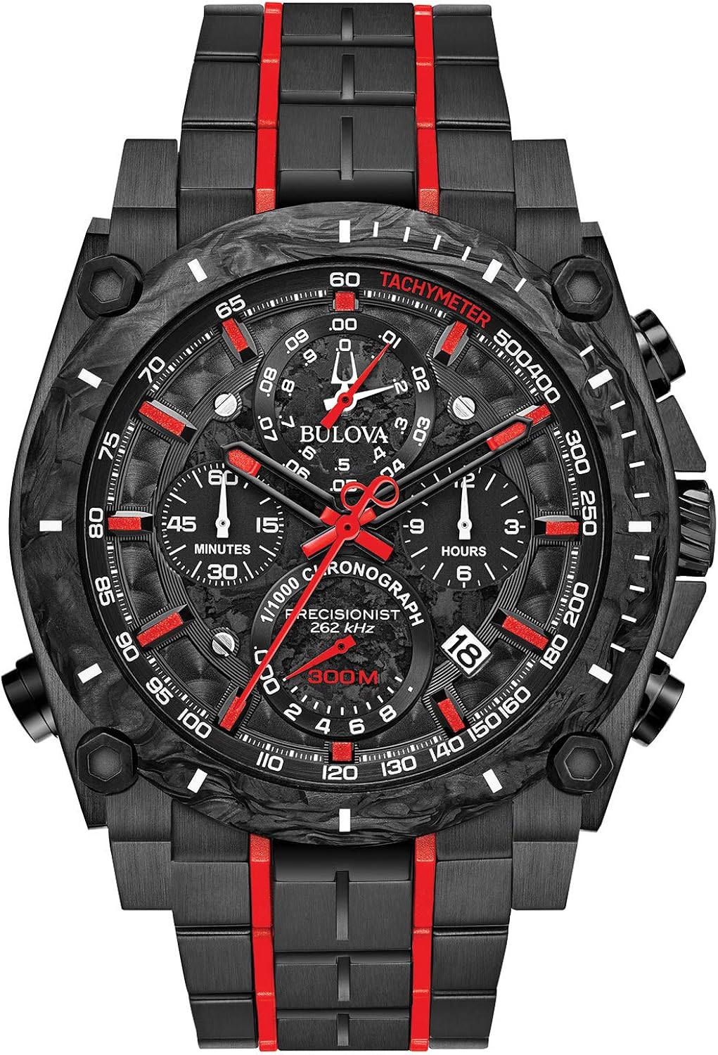 Bulova Orologio Cronografo Quarzo Uomo 98B335, Cinturino In Acciaio Inox Multicolore, Quadrante Grigio 43mm