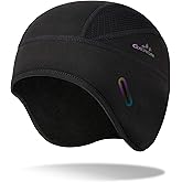 GXCROR Winter Helmet Liner Skull Cap, Fleece Lined Warm Cycling Cap with Glasses Holes, Thermal Hat Beanie for Men Women