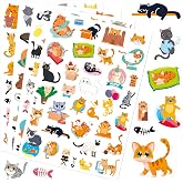 Cute Cat Stickers for Kids 685 Counts Kitty Decal Sticker Party Gifts Goodie Bags Decor Birthday Party Favors Vinyl Water Bottle Laptop Adhesive Stickers for Boy and Girls School Classroom Reward