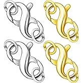 Dailyacc Double Opening Lobster Clasp 316 Stainless Steel Silver and Gold Pleted Necklace Bracelet Extender Clasps and Closures for DIY Jewelry