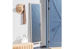 HOMCOM 64" x 21" Full Length Mirror, Rectangular Full Body Mirror with Frame, Freestanding, Wall Mounted or Leaning for Livin