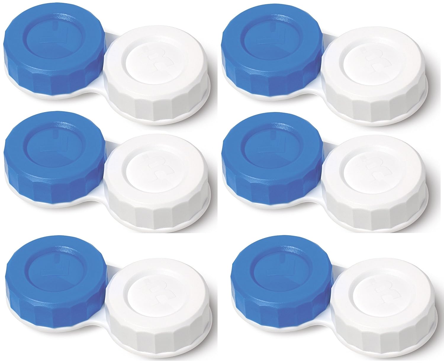Blue & White Contact Lens Storage Soaking Cases UK Made L & R Marked
