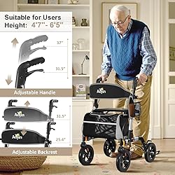 Walkers for Seniors, Rollator Walker with Seat, 350