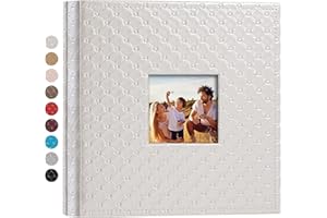Mublalbum Small Photo Album 4x6 200 Photos Leather Cover Picture photo Book 200 Horizontal Pockets Photo Albums for Baby Wedding Anniversary Family (White)