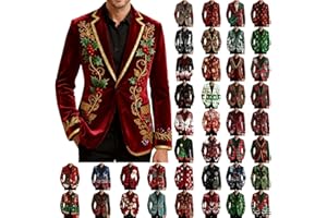 Mens Ugly Christmas Blazer Corduroy Xmas Print Holiday Party Jacket One Button Business Office Blazers with Pockets