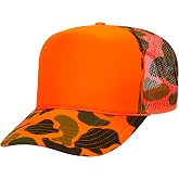 OTTO Polyester Foam Front 5 Panel High Crown Mesh Back Trucker Hats in 97, Bulk, Wholesale