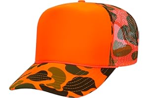 JOE'S USA OTTO Polyester Foam Front 5 Panel High Crown Mesh Back Trucker Hats in 97, Bulk, Wholesale