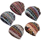 Lunukopi Chemo Headwear for Women, Open Top Slouchy Beanies and Sleep Caps | Lightweight chemo hats with stretch fabric and an open top for ponytails. For sleep, home and casual wear; coverage varies.