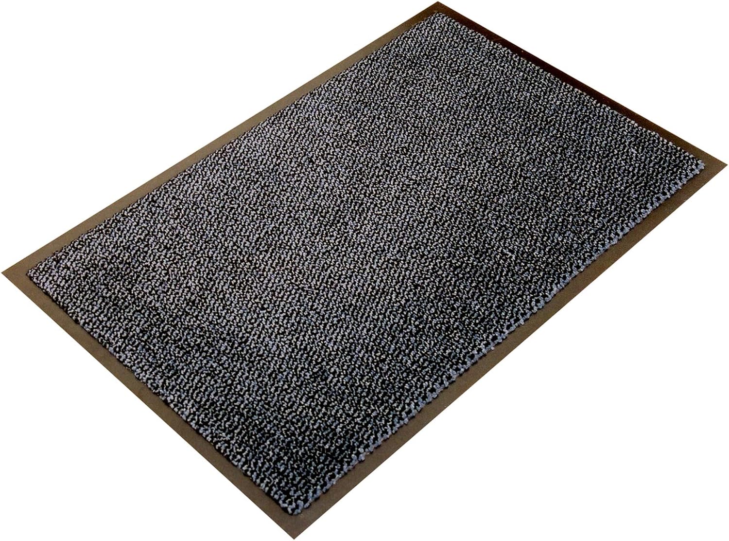 Ultralux Indoor Scraper Doormat, 60cm x 90cm, Anti-Slip Vinyl Backed Door Mat, Grey Dirt Trapping Absorbent Indoor Entrance Barrier Mat