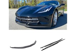 ECOTRIC Front Bumper Lip Spoiler & Side Skirts Compatible with 2014-2019 Chevrolet C7 Corvette GM C7 Z06 GS Stage 1 Replace for Part #22922352 Lower Splitter Lip Rocker Panels - Two Packages