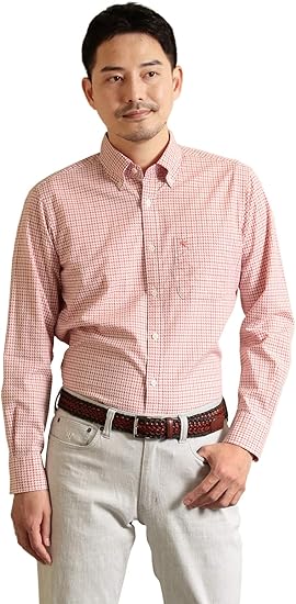 Amazon ザ スコッチハウス The Scotch House ギンガム チェック シャツ S オレンジ メンズ シャツ 通販