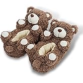 ooohyeah Funny Animal Hug Plush Slippers for Women, Novelty Cute Cozy Warm House Slippers with Non-Slip Grips