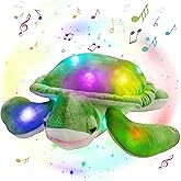 Glow Guards 14'' Light up Musical Sea Turtle Stuffed Animal Ocean Life Soft Plush Toy Pillow with Lullabies LED Night Lights Singing Children's Day Birthday Gifts for Toddler Kids