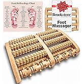 Brookstone Foot Massager for Neuropathy & Plantar Fasciitis Relief - Wooden Foot Roller Massager, Neuropathy Pain Relief for Feet - Mom Gifts for Women & Gifts for Dad. Portable for Home or Travel