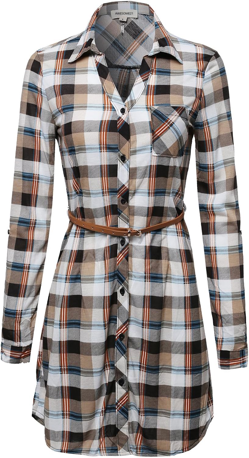 plaid dress button up
