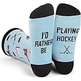 Lavley I'd Rather Be Playing Hockey Socks - Fun Gift for Hockey Players and Coaches