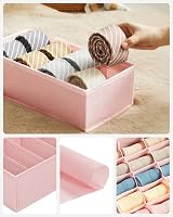 SONGMICS Set of 4 Underwear Drawer Organisers Foldable RUS04PK Jelly Pink view 4