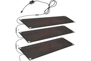 mestyl Heated Snow Melting Mats Outdoor, 10 x 30 Inch Heated Outdoor Mats, Snow and Ice Melting Mats No-Slip Winter Outdoor Heated Mats for Stair, Walkway, Steps, Sidewalks, Decks, Driveway, 3Pcs