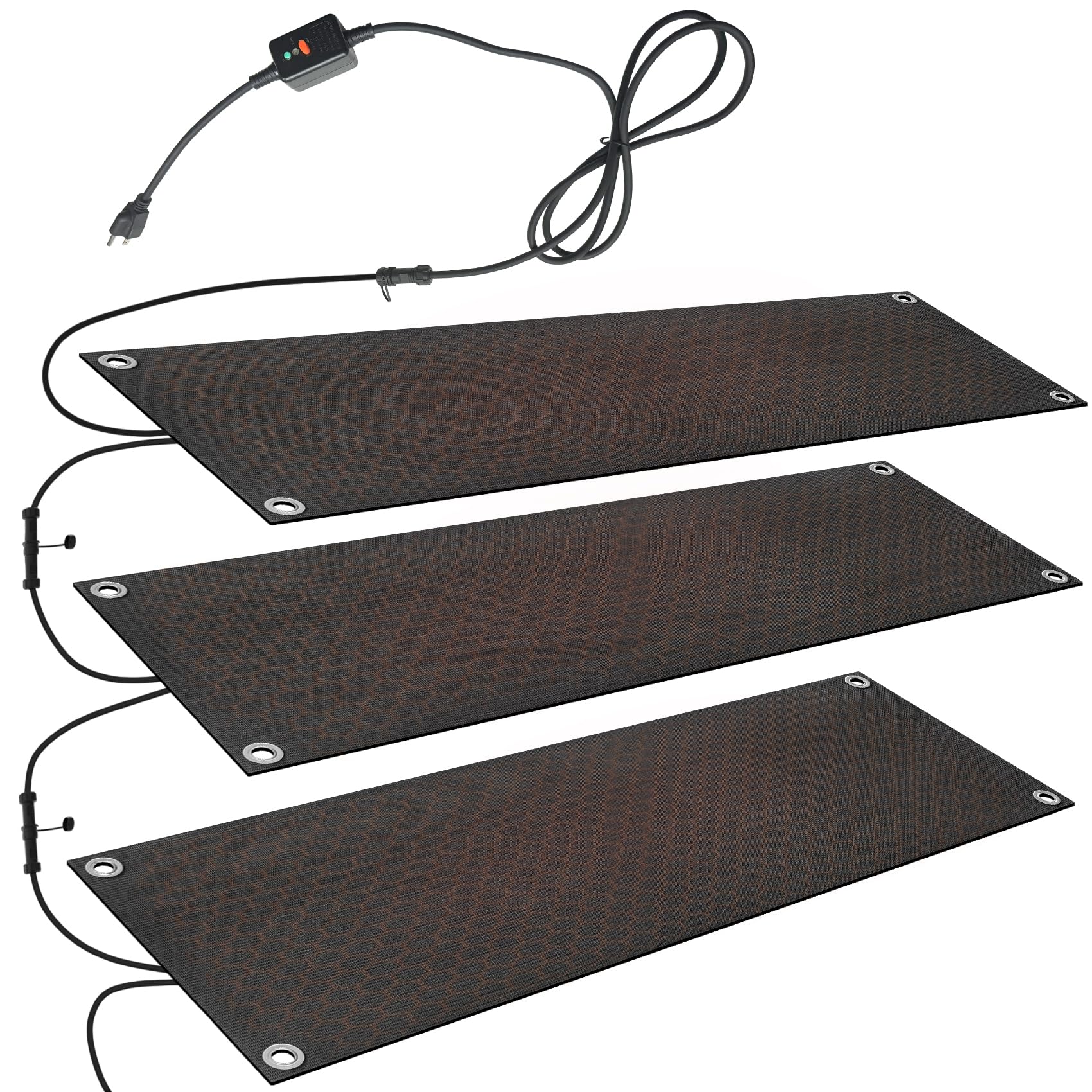 Photo 1 of mestyl Heated Snow Melting Mats Outdoor, 10 x 30 Inch Heated Outdoor Mats, Snow and Ice Melting Mats No-Slip Winter Outdoor Heated Mats for Stair, Walkway, Steps, Sidewalks, Decks, Driveway, 3Pcs