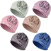 JenPen 6 Pcs Cotton Chemo Turban Headwear Beanie for Women Soft Cancer Head Scarf Hats Elastic Covers Cap for Hair Loss