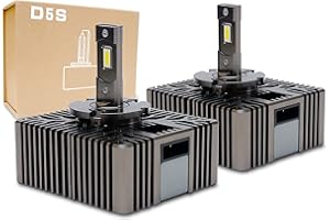 GenXenon D5S 35W LED 6000K 8,000 Lumens White Headlight Light Bulbs Error-Free CanBus Plug-and-Play Low and High Beam Replacement, 2 Pack