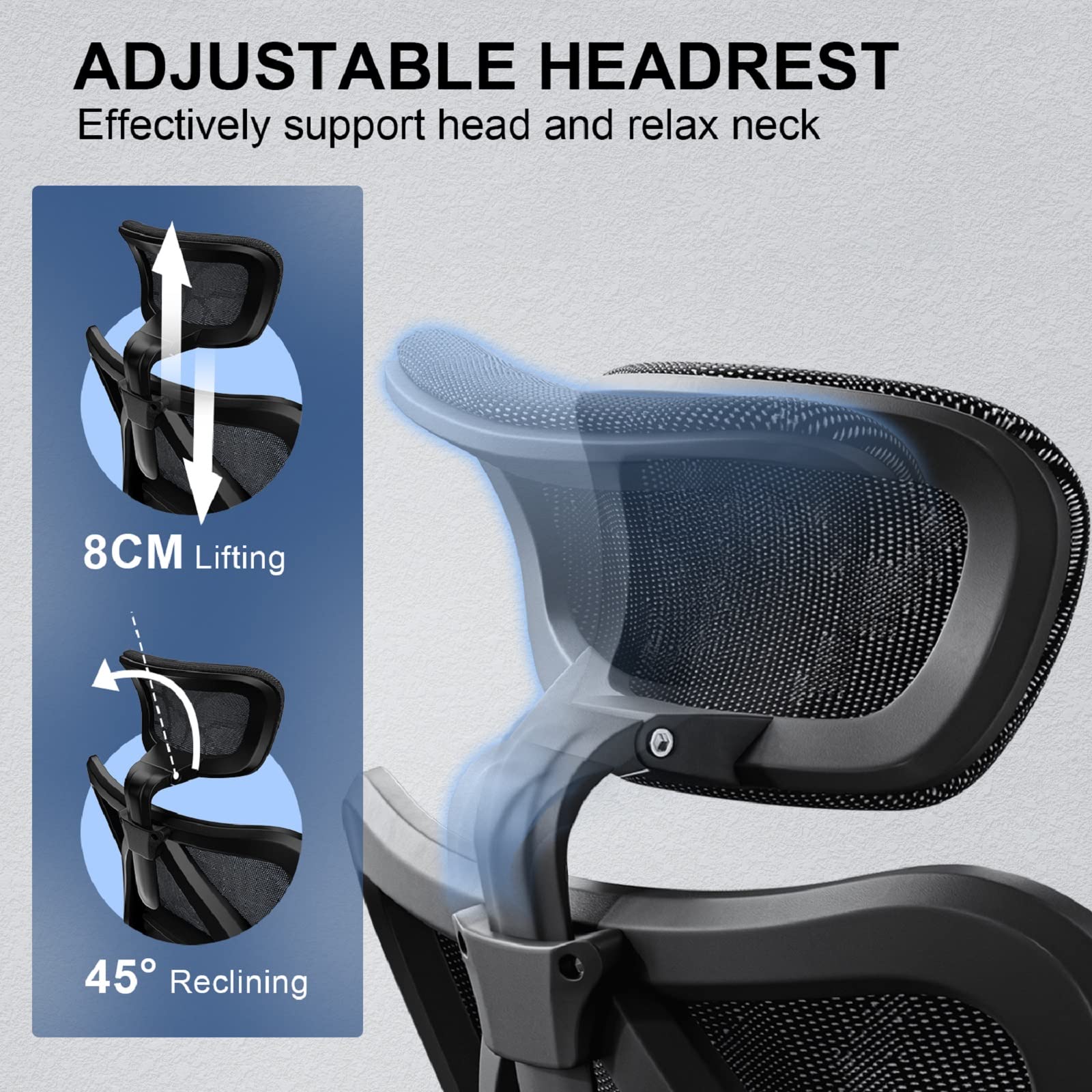 SIHOO Ergonomic Office Chair Mesh Desk Chair with Adjustable Lumbar Support 3D Armrests Breathable High Back Computer Chair (Black)
