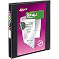 Avery Durable Clear View 3 Ring Binders, 1 Inch EZD Rings, 1 Black Binder (09300)