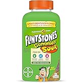 Flintstones Sour Gummy Vitamins For Kids, Kids Multivitamin Gummies with Vitamins C, B6, B12, A & Vitamin D, Support Kids Growth and Development, 180 Count