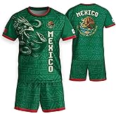 GritSon Youth Mexico Soccer Jersey, Mexican Soccer Jerseys for Kids, Mexico Jerseys Kid, Mexican Jersey for Kids