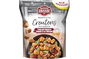 Boulangerie Grissol Croutons, Baguette Style, Tuscan Tomato - Add Delicious Flavour and Crunchy Texture to Your Salads and So