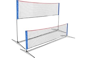 DOUBLERIVER Volleyball Net with Poles 10FT Portable Volleyball Net Height Adjustable for Outdoor Backyard