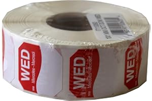 DayMark Day of The Week 1" x 1" Removable Label, WED (Roll of 1,000)