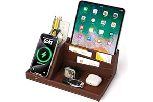 Fast Wireless Charging Station with Desk Organizer for iPhone 17/16/15/15 Pro/14/14 Pro Max/14 Pro/14 Plus/13/13 Pro Max/13 P