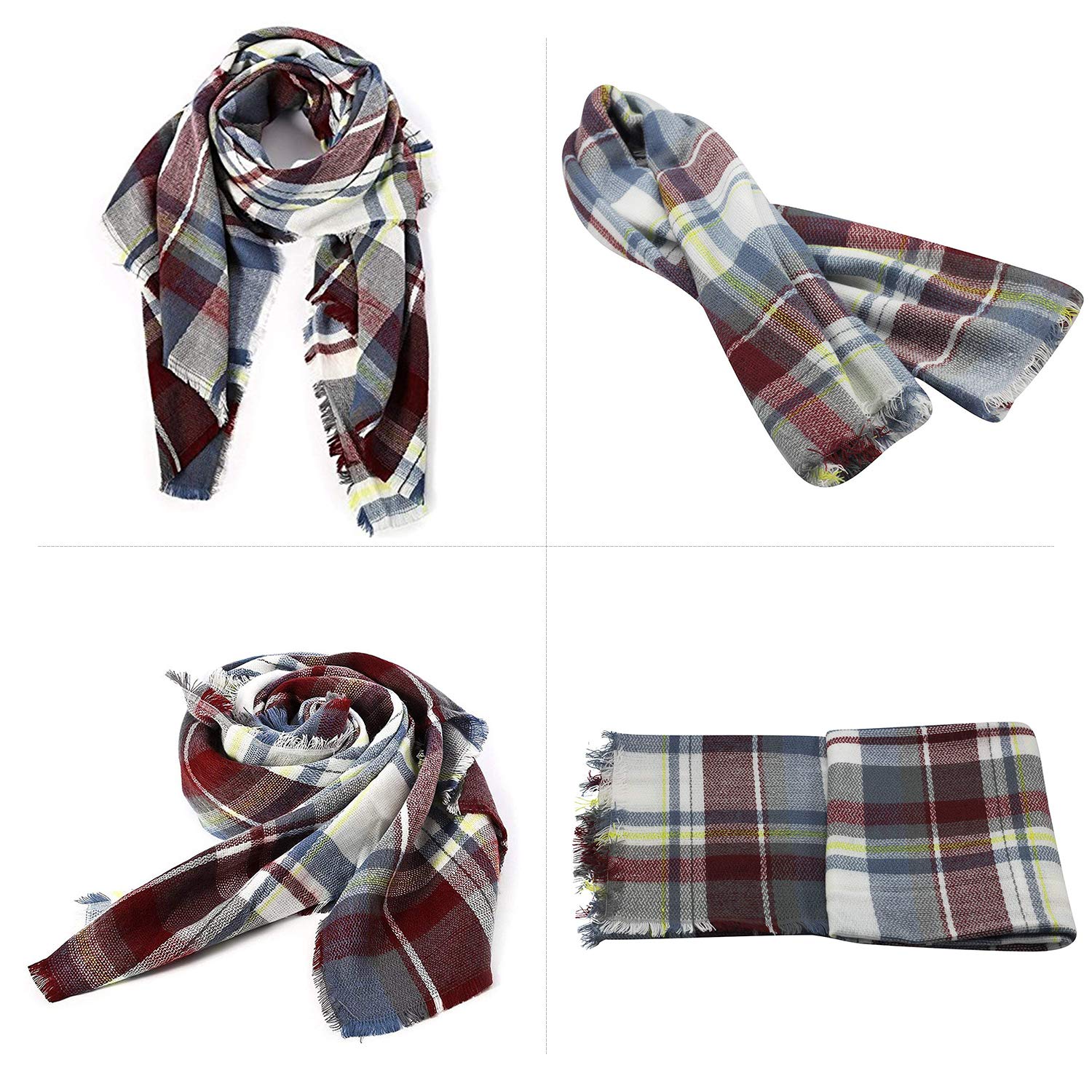 Zando Women's Winter Scarf Fashion Plaid Scarf Warm Blanket Scarf for Women Oversized Scarfs Lightweight Tartan Scarves Zando Women's Winter Scarf Fashion Plaid Scarf Warm Blanket Scarf for Women Oversized Scarfs Lightweight Tartan Scarves