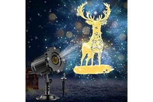 NAGUDENFO 3D Dynamic Christmas Projector Lights Outdoor Indoor-2024 Upgrade Reindeer Christmas Decorations,Waterproof Holiday Projector Lights for Window Ground Roof Wall Yard Xmas Decor