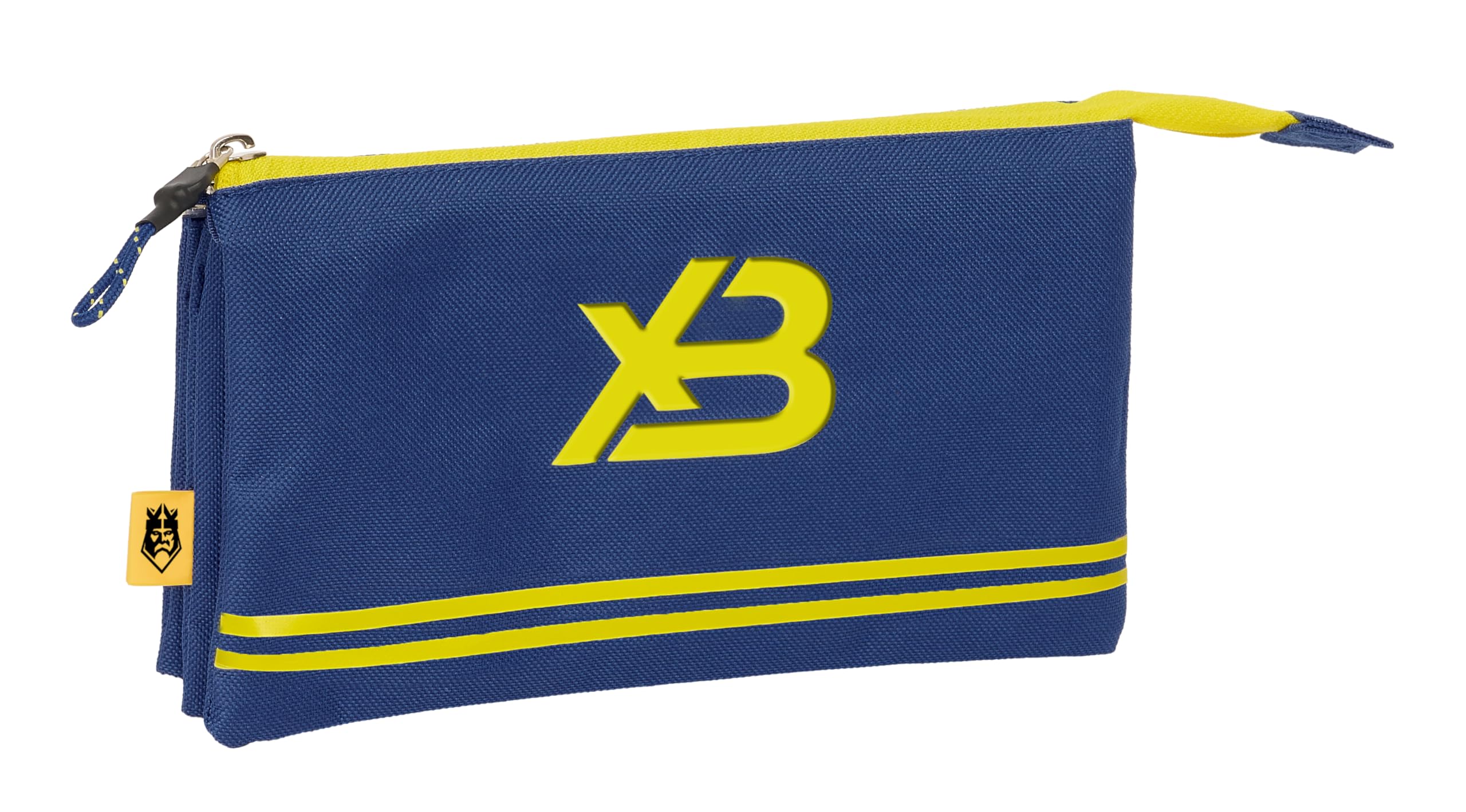 Safta Kings League X Buyer – Triple Pencil Case, Children's Pencil Case, Ideal for School Age Children, Comfortable and Versatile, Quality and Resistance, 22 x 3 x 12 cm, Blue, Blue, Estándar, Casual