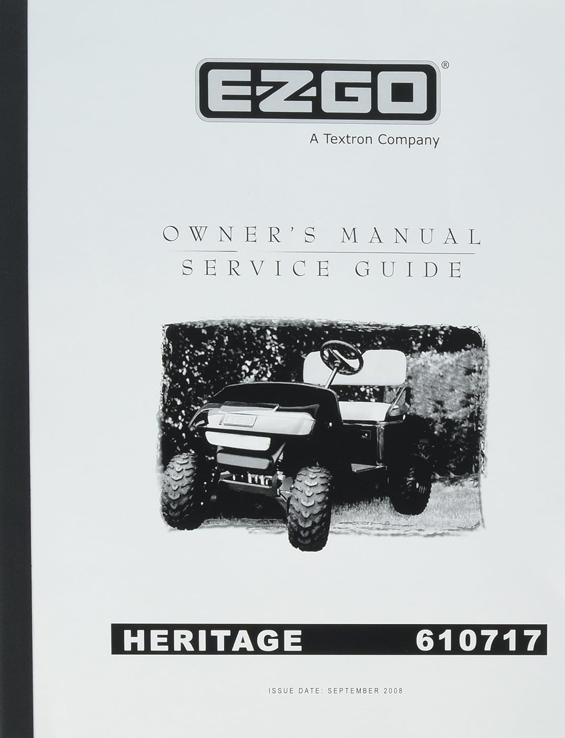Amazon.com : EZGO 610717 2008 Owners Manual and Service Guide for Gas TXT  Personal use Vehicle : Outdoor Decorative Fences : Garden & Outdoor