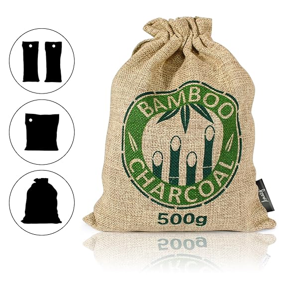 Amazy Bambus Lufterfrischer mit Aktivkohle – Vielfältig einsetzbarer Luftreiniger für Wohnzimmer, Schlafzimmer, Küche, WC, Au