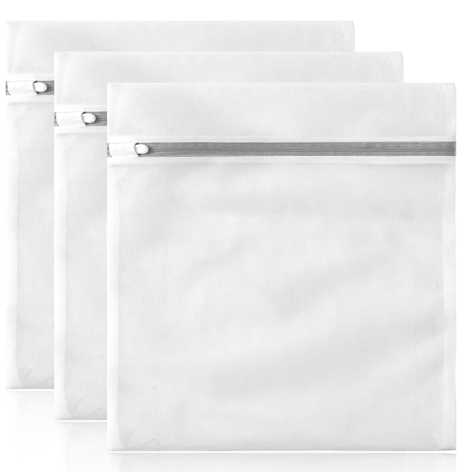 3 Pack XXL Mesh Laundry Bags by MDSXO- Large Jumbo Durable Delicates Bag for Washing Machine for Jackets, Curtains, Jeans 24 * 24 inch [3 Pack]