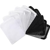 DEPEPE Aquarium Filter Media Bags 10 Pack 7.8x5.9in Zipper Mesh | Large Mesh, Zipper Closure, 5 White and 5 Black Bags, for Activated Carbon Ceramic Rings Biospheres and Filter Media