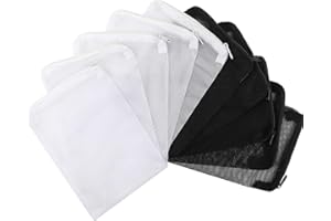 DEPEPE 10pcs 7.8 x 5.9 Inch Aquarium Filter Media Bags with Zipper for Activated Carbon, Biospheres, Ceramic Rings