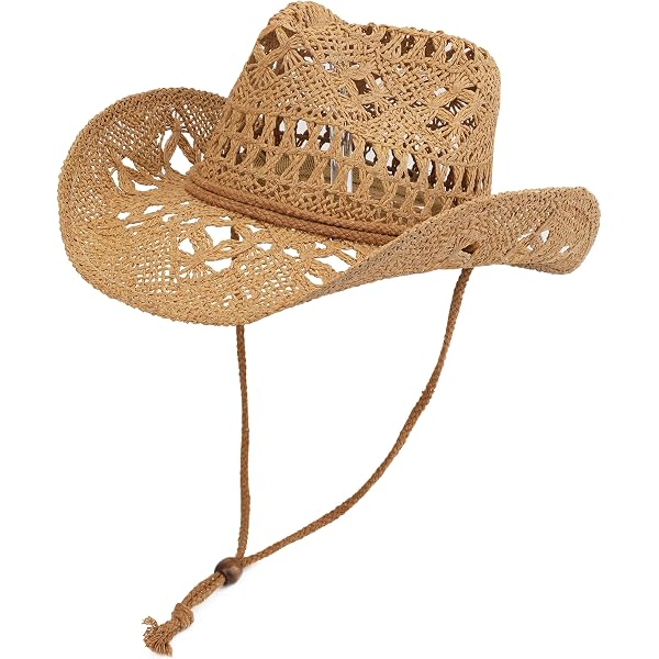 7554 Straw Cowboy Hat For Women And Men With Shapeable Wide Brim Sun Beach Melesh Straw Cowboy Hat for Women and Men with Shapeable  main image 4