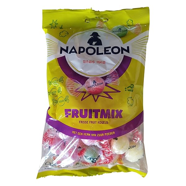 NAPOLEON CANDY SOURS ASSORTED | MIX OF 5 FRUIT FLAVORED CANDIES | NAPOLEON CANDY FIZZY INSIDE | BAG OF 7.93 OUNCE