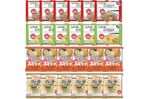 GENERIC Japanese Sapporo Style Ramen Noodle Variety Pack, 24 Count Instant Soup Sampler With Original, Chicken, Tonkotsu, and Miso Flavors Asian Ramyun Noodles