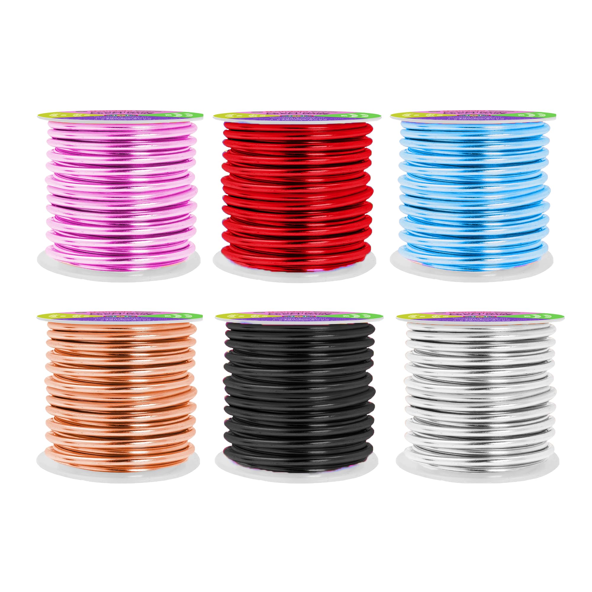Mandala Crafts 8 Gauge Anodized Aluminum Craft Wire for Jewelry Making - 120 FT Colored Flexible Silver Copper Black Pink Ice Blue Red Wire - Bendable for Bonsai Armature Crafting Sculpting Image