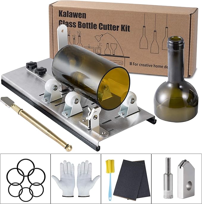 Kalawen Adjustable Glass Bottle Cutter Kit DIY Tool, Stainless Steel