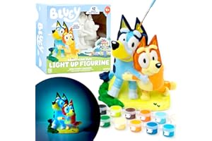 HORIZON GROUP USA Bluey Paint Your Own Light-Up Figurine, Bingo Night Light, Toys for Kids, Playset, Party Decorations, Game, for Kids Ages 3+, Small