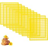 Rtteri 10 Pcs 10 Frame Plastic Queen Excluder Queen Bee Excluder for Bee Hive Beekeeping, Separating Queen Bees from Honey, Beekeepers Looking to Harvest Honey (Yellow,10 Frame)