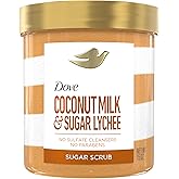 Dove Body Scrub Coconut & Lychee For Women For Exfoliated & Hydrated skin 15 oz