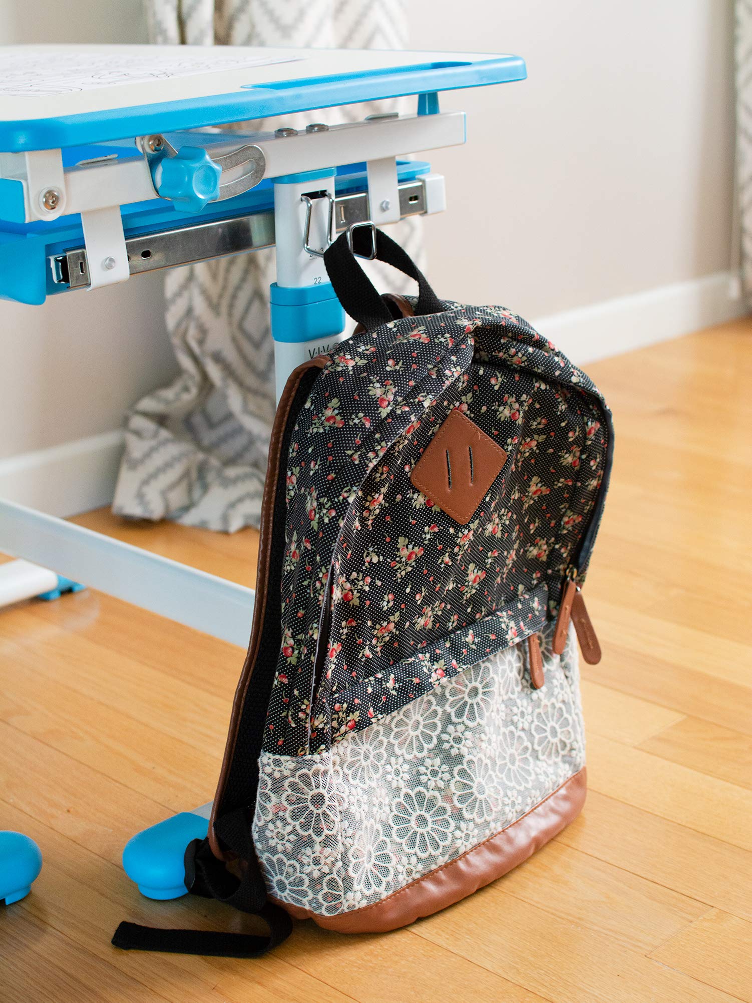 VIVO Blue Height Adjustable Childrens Desk and Chair Set Kids